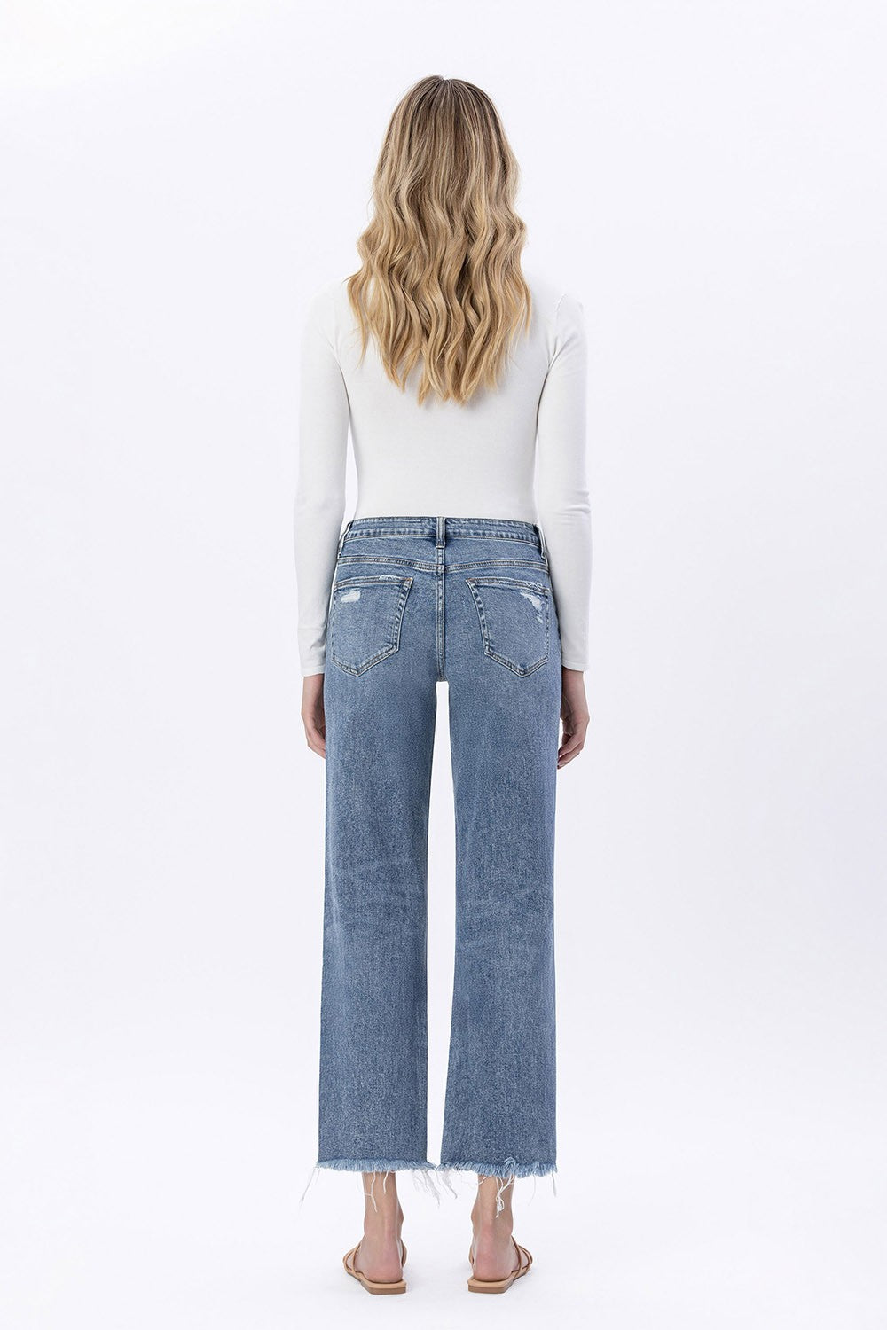 High Rise Distressed Dad Jeans